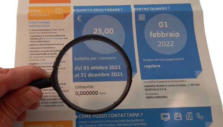 bolletta del gas pagamento