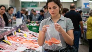 Acquisto al supermercato di pesce - foto (C) Teleone.it