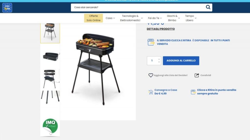 Barbecue elettrico (foto eurospin) - teleone.it
