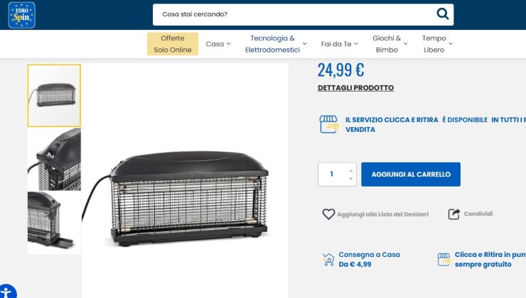 Vendita offerta eurospin (screenshot eurospin) - teleone.it