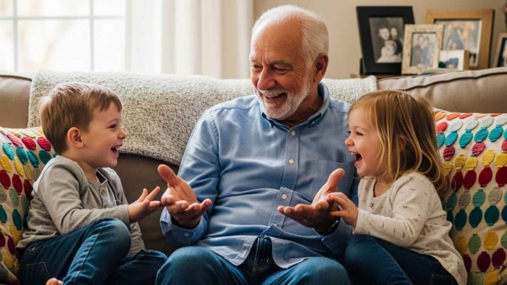 nonno parla con nipotini - foto (C) Teleone.it