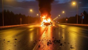 auto fuoco incidente - foto (C) Teleone.it